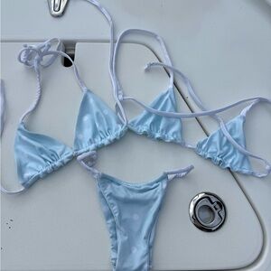 Handmade Blue Polka Dot Bikini Set